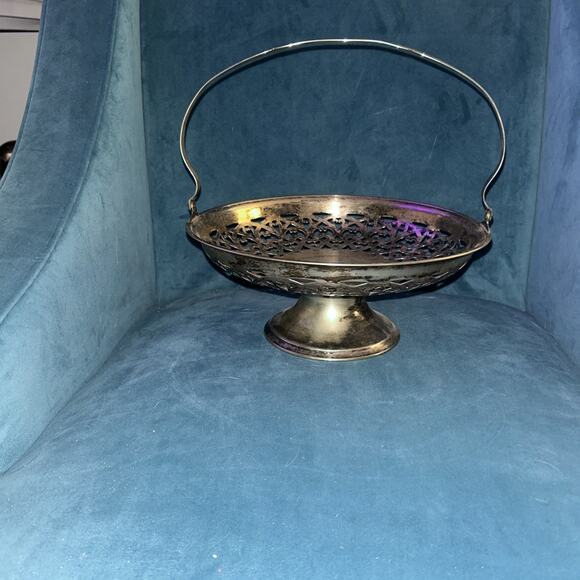 Vintage Homan Plate on Nickel Silver Centerpiece SERVING DISH - Picture 4 of 4